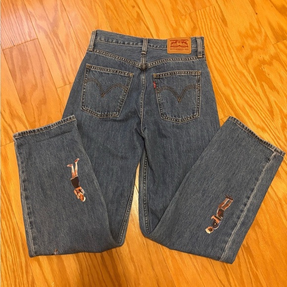 Levi’s x Stranger Things Dad Jeans 24 Joe Stoned Blue Medium Wash 100% Cotton - Picture 5 of 13